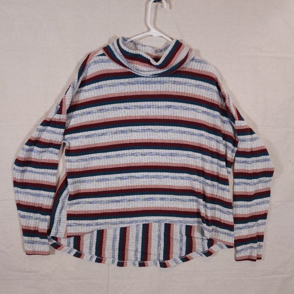 Anthropologie Saturday Sunday Top Womens Large Pippa Hacci Striped Cowl Neck - Picture 1 of 13